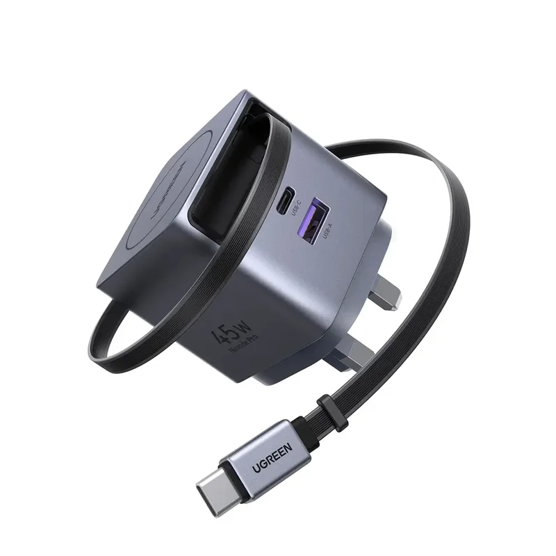 UGREEN X614 Nexode Pro 45W GaN Pro Fast Charger with Retractable Cable