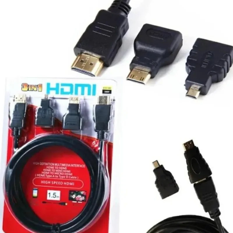HDTV 3 In 1 High Speed HDTV Cable – 1.5M