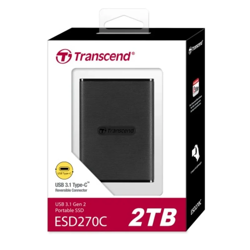 Transcend ESD270C 2TB USB 3.1 Gen 2 Type-C Portable External SSD