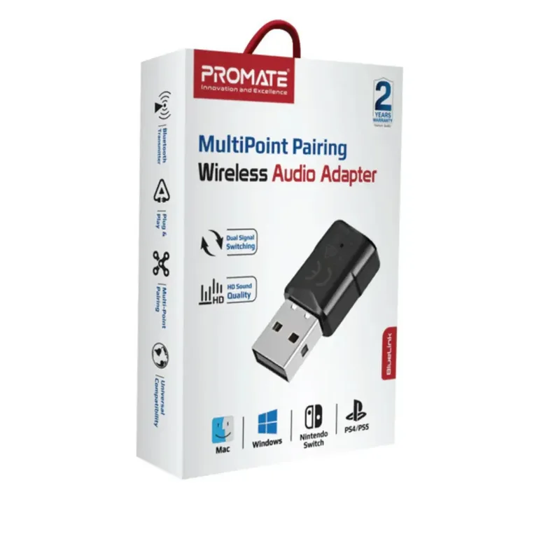 Promate BlueLink MultiPoint Pairing Bluetooth Audio Adapter