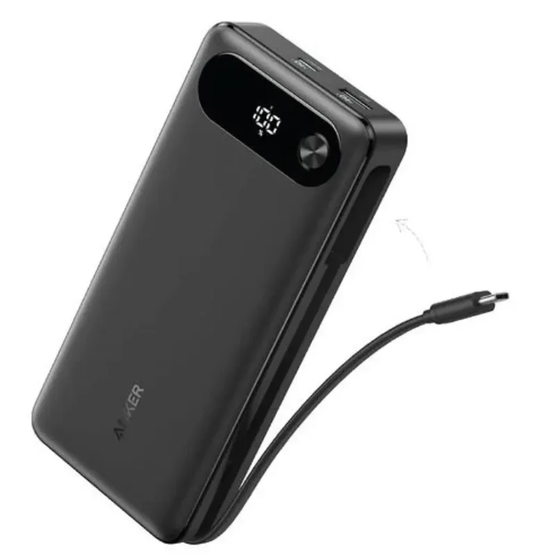 Anker Power Bank (20,000mAh, 87W, Built-in USB-C Cable)