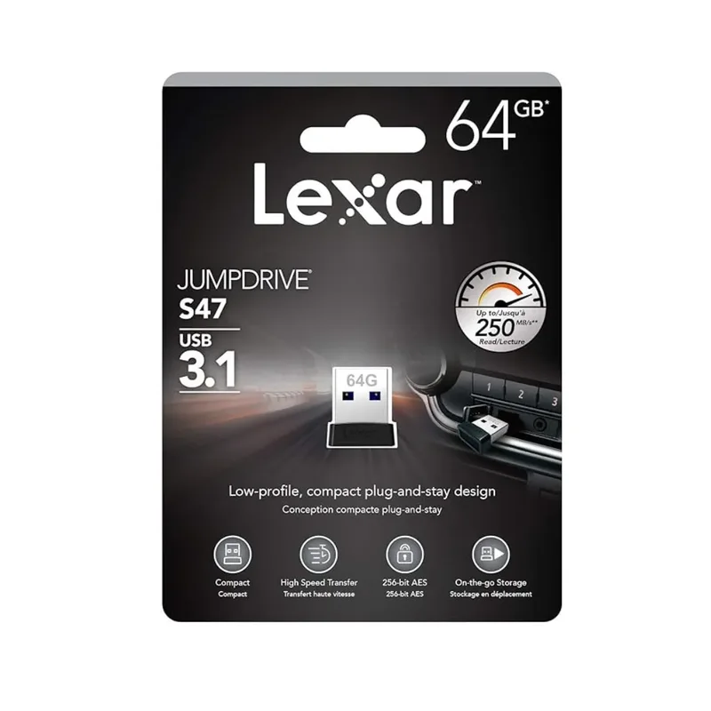 Lexar 64GB JumpDrive S47 USB 3.1 Gen 1 Flash Drive