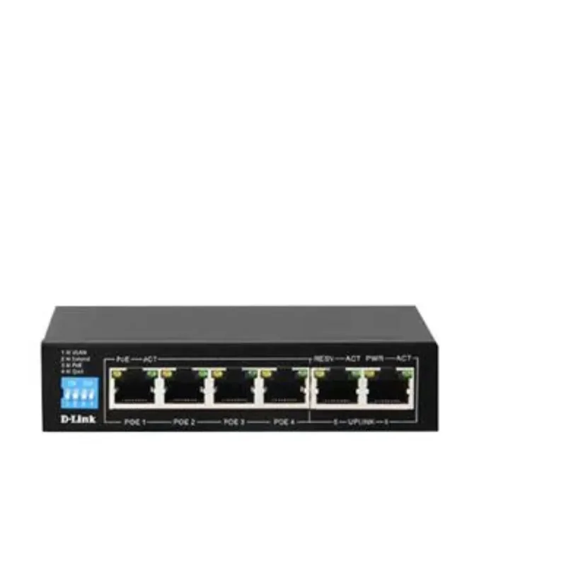 D-Link 6-Port Gigabit PoE Switch with 4 Long Reach PoE Ports and 2 Uplink Ports – DGS-F1006P