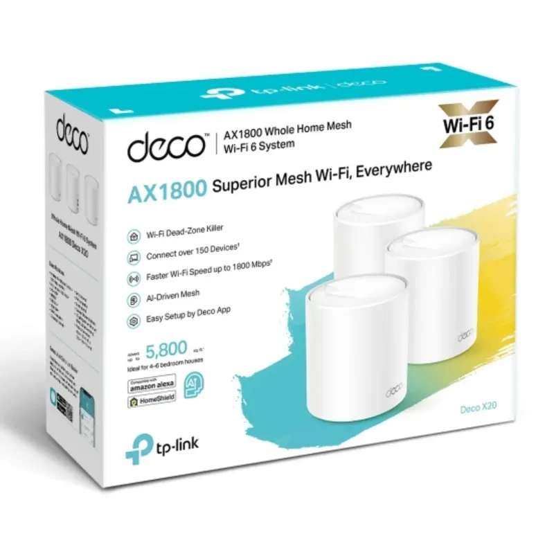 TP-Link Deco X20 AX1800 Whole Home Mesh WiFi 6 System (3 Pack) – TL-DECO X20-3