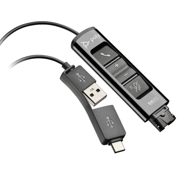 Poly Plantronics DA85 USB-A/USB-C Digital Headset Adapter