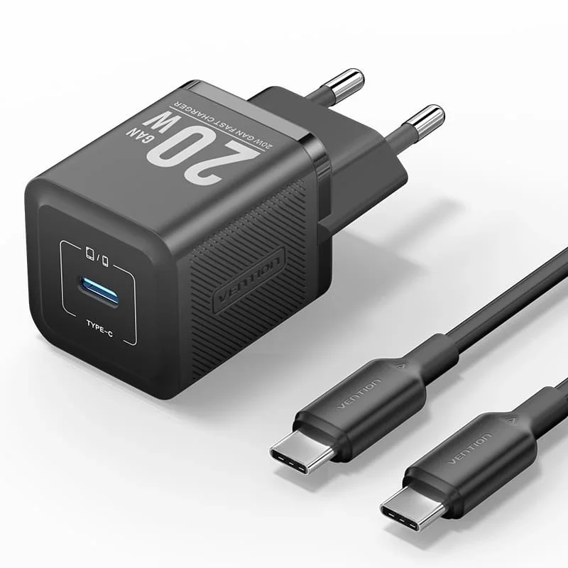 Vention 1-Port USB-C GaN Charger 20W EU-Plug