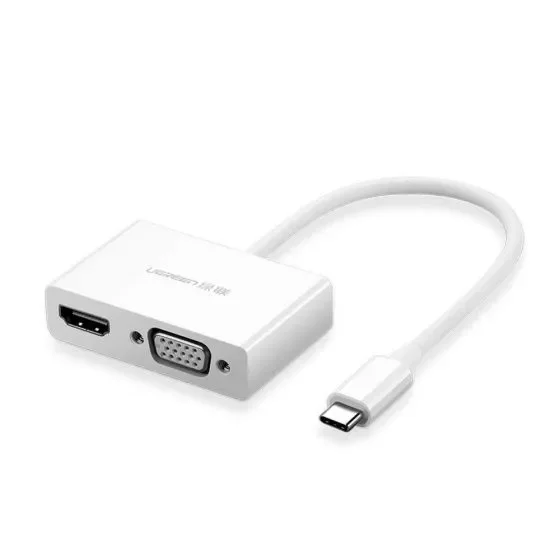 UGREEN USB-C to HDMI + VGA Converter – White
